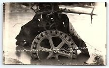 4-1-19 WWI ORIGINAL AUTHENTIC PHOTO GERMAN WRECKED TRUCK WHEEL SPRING TIRE P1570 picture