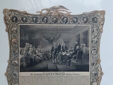 1841 Engraving Print Declaration Of United States picture
