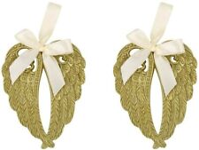 Ivory with Gold Tone Accents Guardian Angel Wings, Religious Ornament, Pack of 2 picture