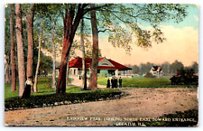 Original Old Vintage Outdoor Postcard Fairview Park People Decatur Illinois 1912 picture