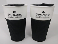 Primrose Retirement Community Coffee Travel Mugs Tumbler Set 12 oz Black White picture