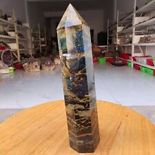 455g WOW Natural Rare Pietrsite Crystal Obelisk Quartz Tower Point Healing Y689 picture