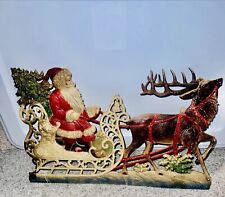ANTIQUE GERMANY PRESSED CARDBOARD CHRISTMAS SANTA DISPLAY STAND RARE FIND picture