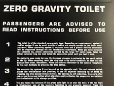2001 Space Odyssey- ZERO GRAVITY Toilet instruction sign - backlit version  picture