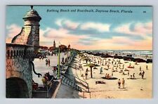 Daytona Beach FL-Florida, Bathing Beach, Boardwalk, Vintage c1959 Postcard picture