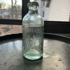 Antique 1800s Blue Blob Top Beer Bottle Grisbaum & Kehrein Milwalkee Wisconsin picture