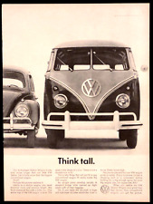 Volkswagen Bus Station Wagon Original 1961 Vintage Print Ad Think Tall picture