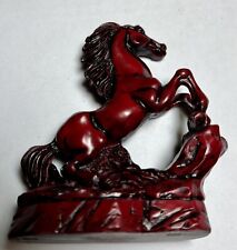 Vintage Figurines. RARE. Red Resin Chinese Horse Figurines. Collectible Horses picture