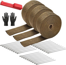 Exhaust Heat Wrap Roll 2" X 50' Titanium Fiberglass Heat Shield Tape 3 Rolls 5Cm picture