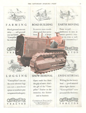 1929 CATERPILLAR TRACTOR Co vintage print ad farming logging road building picture