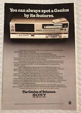 Vintage 1982 Sony Betamax Original Full Page Print Ad - Always Spot A Genius picture