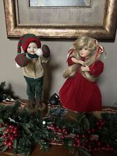 Santa’s Best Winter Animated Boy And Girl Figurines picture