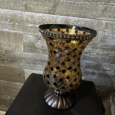 Partylite Mosaic Global Cushion Hurricane Candle Holder P8366 picture