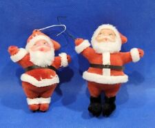 Santa Claus Vintage Christmas tree Ornaments Lot of 2 picture
