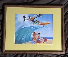 Rare  1994 Warner Bros Looney Tunes Picture w/Frame Daffy Duck & Porky Pig picture