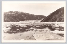 Taku Glacier Alaska Real Photo Postcard Winter & Pond Unposted c.1934 picture