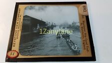 Glass Magic Lantern Slide BNQ MANCHESTER SHIP CANAL TRAFFIC, ENGLAND picture
