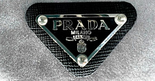 Black 1 Prada Milano Logo little  Button Plate Metal Emblem Triangle Plate picture
