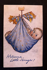 A/s Katherine Gassaway ~Tuck~Baby on Scale~Antique Greeting Postcard~z-25 picture