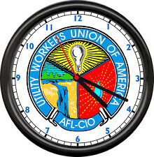 United Utility Workers Union Of America AFL-CIO Lineman Power Sign Wall Clock picture