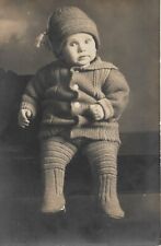 Child Real Photo Postcard RPPC Baby Boy Vintage Fashion Cute Infant 1920s picture