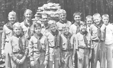 5Y Photograph Group Photo Portrait Boy Scouts Troop Happy Smiling 1950's  picture
