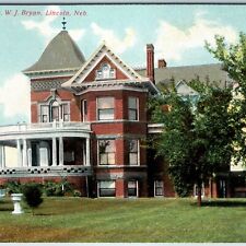 c1910s Lincoln, Neb. Home of Hon. WJ Bryan Victorian Farm House Litho Photo A204 picture