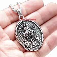 Mens Catholic Our Lady Of Fatima Guadalupe Medal Medallion Pendant Necklace picture
