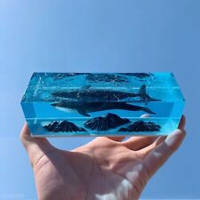 Hand Made Blue Whale + Mountain Peak Resin Crafts Ornament Creative Decorations picture