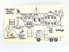 Vintage QSL Card Ham CB Amateur Radio Truck Stop Base Six Pack Annie Annette picture