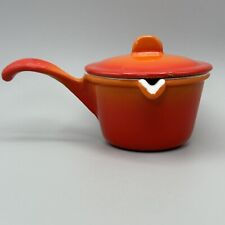 Descoware Butter Warmer Small Pot  & Lid Flaming Orange Made in Belgium picture