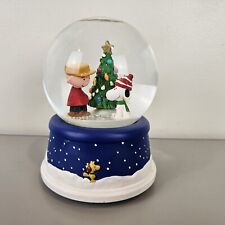 Vintage Hallmark PEANUTS 50th Anniversary Christmas Musical Snow Globe 6” picture