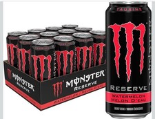MONSTER ENERGY RESERVE WATERMELON FLAVORED DRINK 12 FULL 16 FLOZ 12.25 BBD picture