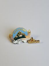 Yukon Canada Travel Souvenir Lapel Pin Lot Of 2 Carmacks & Gold Letters picture