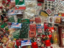 Lg Lot VTG Christmas Small Ornaments Craft Etc. Mixed Materials & Styles picture