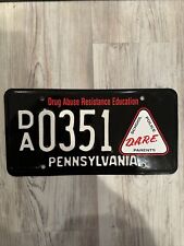 Dare Pennsylvania Drug Abuse DA 0351 Resistance Education License Plate PA picture