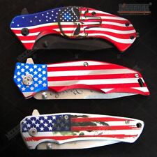 M-Tech USA American Flag Assisted Open Folding Pocket Knife Set NEW picture