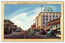 Douglas Arizona AZ Postcard South Toward Mexico Avenue Exterior Building c1940 picture