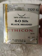 Surgical Silk Vintage Suture ETHICON  new in box one dozen 18 inches VINTAGE picture