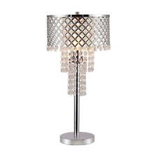 Multi Layer Crystal Chrome Chandelier Table Lamp Lattice Table Lamp  28 in Tall picture
