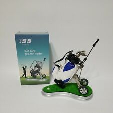GOLF CLUB PENS AND GOLF BAG PEN HOLDER  Blue and White by 10L0L picture