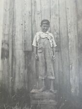 Poor Farm boy Overalls No Shoes rppc Postcard picture