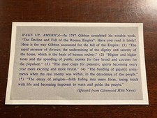 The Decline and Fall of the Roman Empire Gibbon Glenwood Hills News Ephemera picture