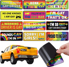 12 Pcs Funny Gay Car Magnets Bumper Prank Rainbow, Classic picture