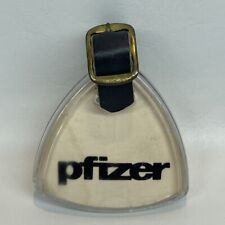 Pfizer Vintage Drug Rep Luggage Tag Clear Pre-Owned FLAWS picture