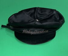 Vintage 70’s Harley Davidson fitted leather captain cap hat men’s black strap picture