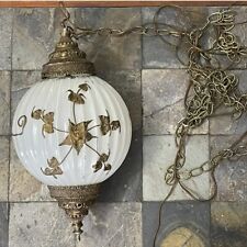 VTG Carl Falkenstein Globe Hanging Mid Century Modern Lamp 14’ Cord And Chain picture