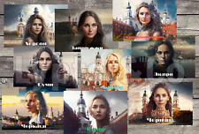 Set 25 Postcards-Regional cities of Ukraine through the eyes of a neural network picture