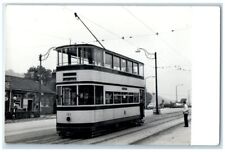 c1950's Double Decker Electric Tram Sheffield England RPPC Photo Postcard picture