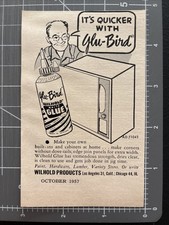 1957 Print Ad Glu-Bird Wilhold White Glue It’s Quicker With Flu-Bird picture